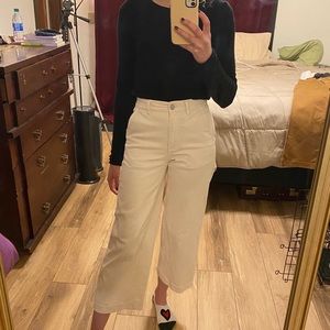 Everlane wide leg crop pants pale pink